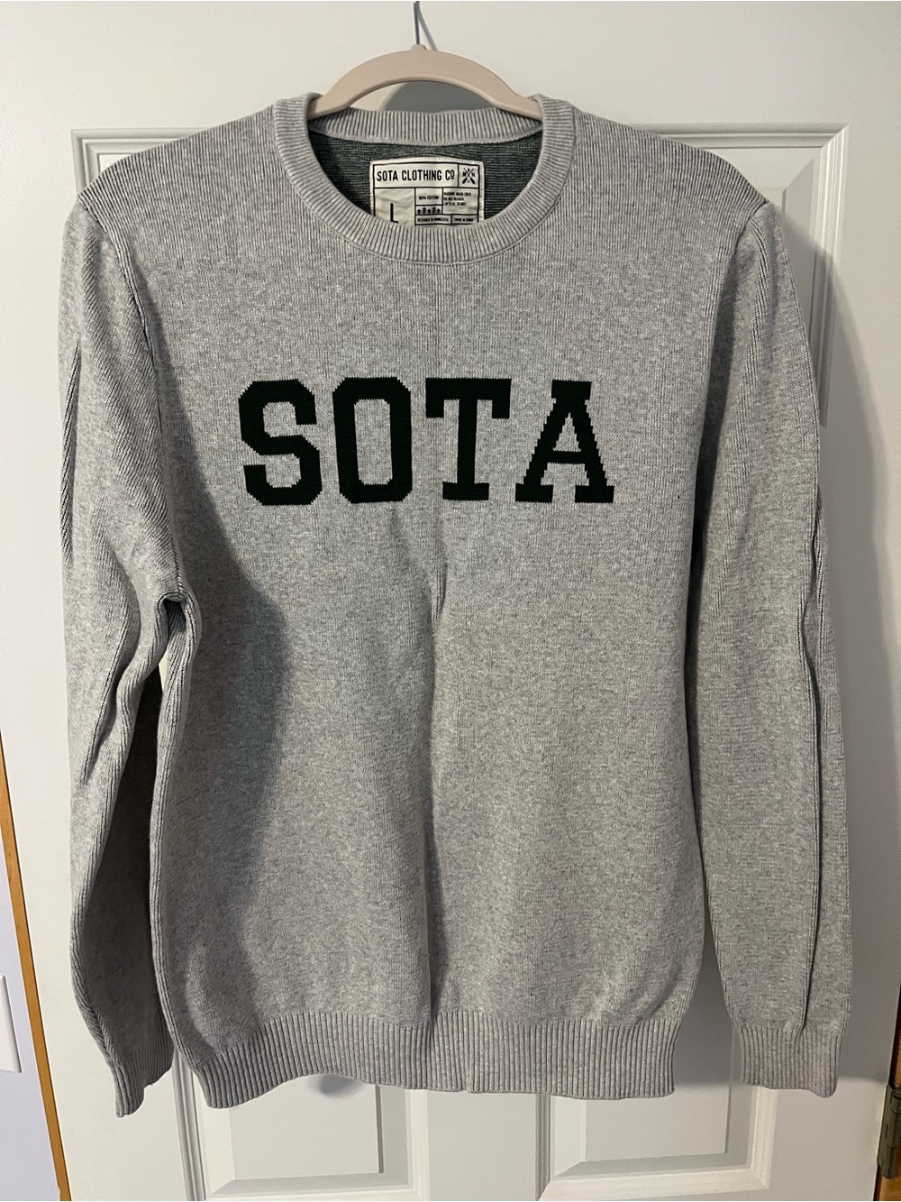 Women’s Crewneck Sweater - Gray & Green